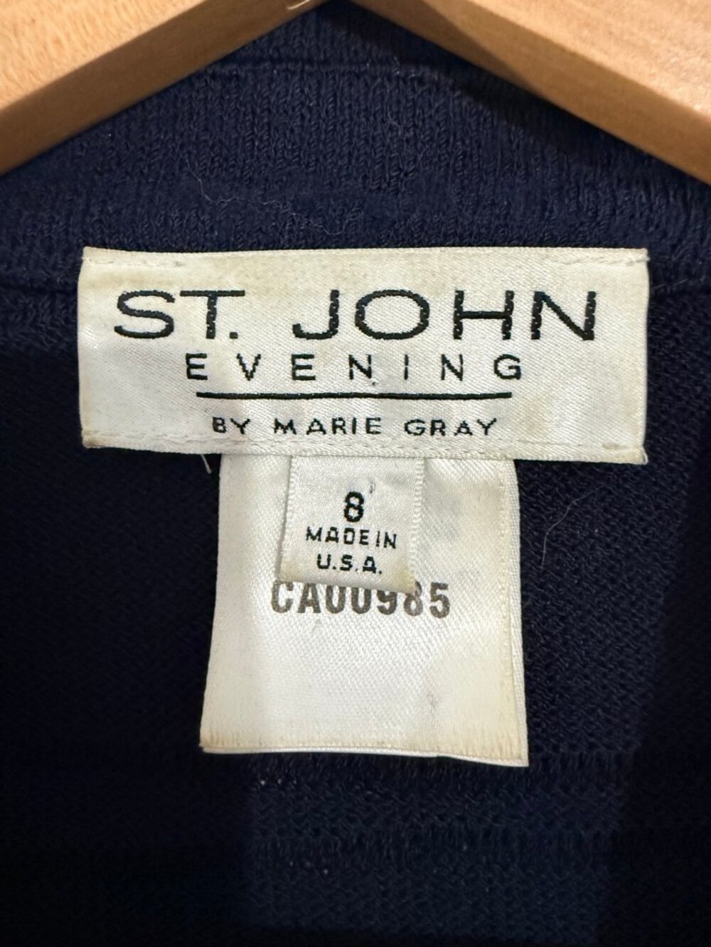 St John Evening Navy Crystal Button Embellished Knit Jacket 8 - Picture 7 of 10
